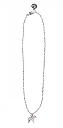 Halsband Dalahäst  silver/brilliant 42cm